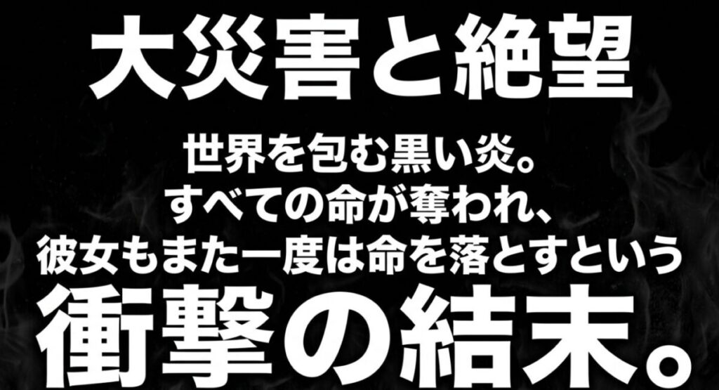 炎炎アロー：世界を包む黒い炎によってすべての命が奪われ、彼女も命を落とすという大災害の絶望と衝撃の結末
